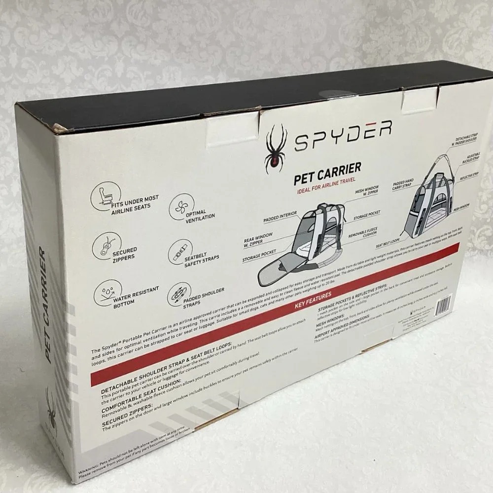 SPYDER Pet Carrier. Small (20 lb.) NIB, Red